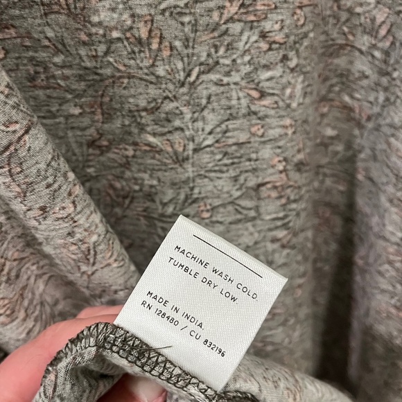 Pact Women's Organic Double V-Neck Tank Dress Cotton Fit & Flare in Floral (XS) - Picture 10 of 10